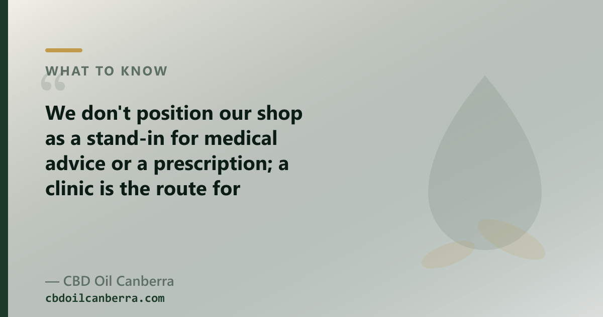 Australian Access Clinics is a clinic for prescription medical cannabis; OTC CBD oil is a different product