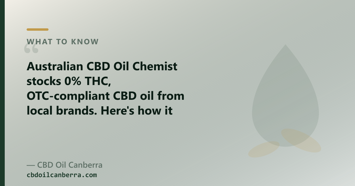 Australian CBD Oil Chemist stocks 0% THC oils; our range adds full-spectrum, CBG, CBN and pet oils