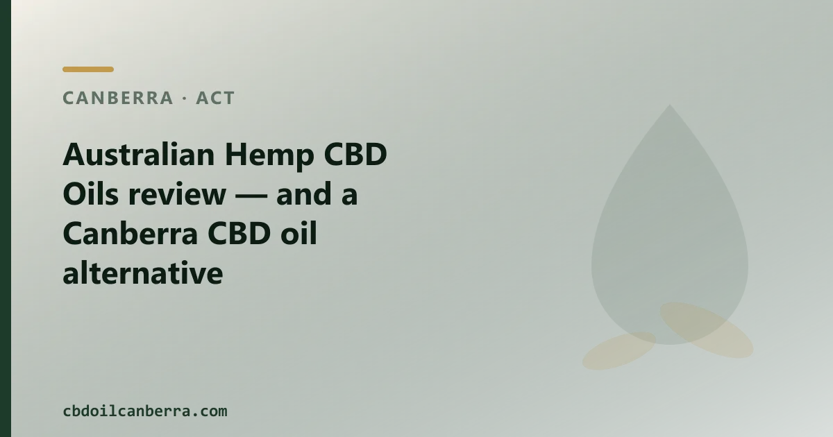 Australian Hemp CBD Oils review — an Australian CBD Oil Alternative