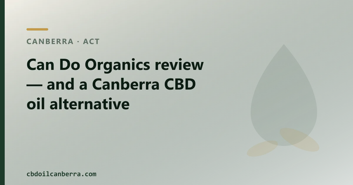 Can Do Organics review — an Australian CBD Oil Alternative