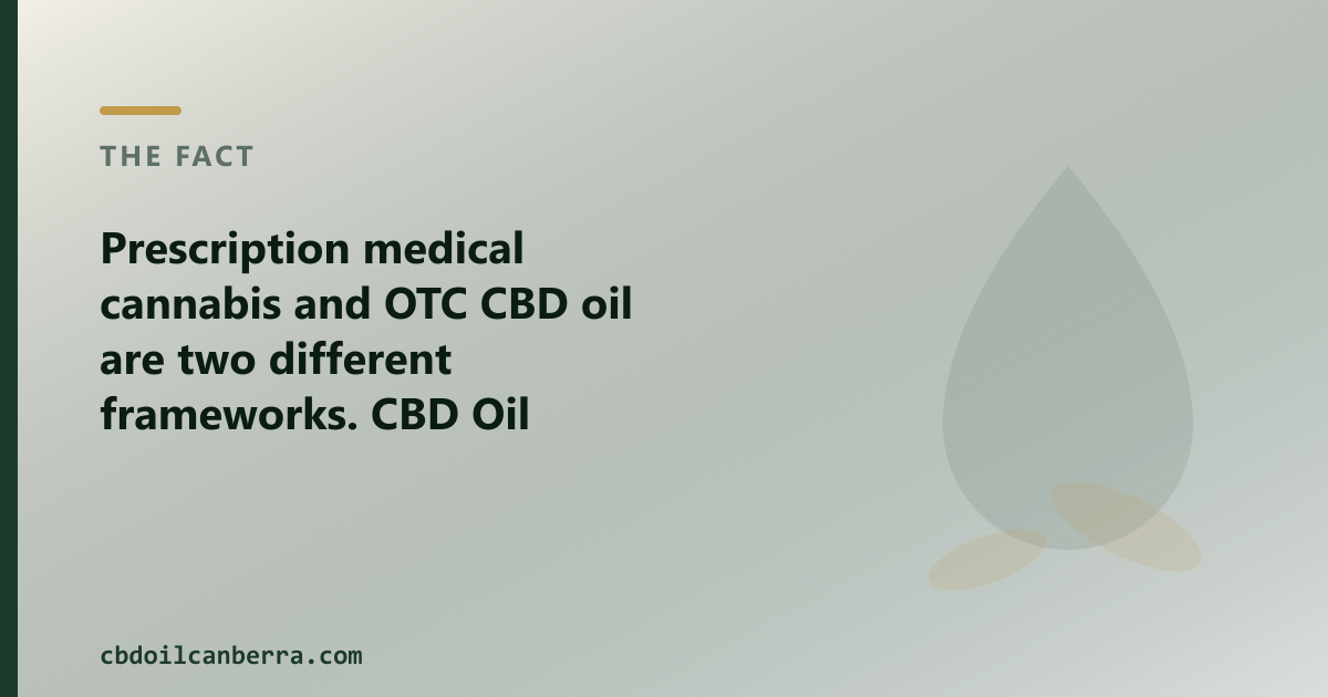 Prescription medical cannabis and OTC CBD oil are two different routes, for different needs