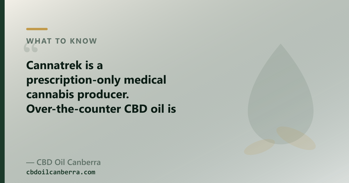 Cannatrek is a prescription-only medical cannabis producer; OTC CBD oil is a different route