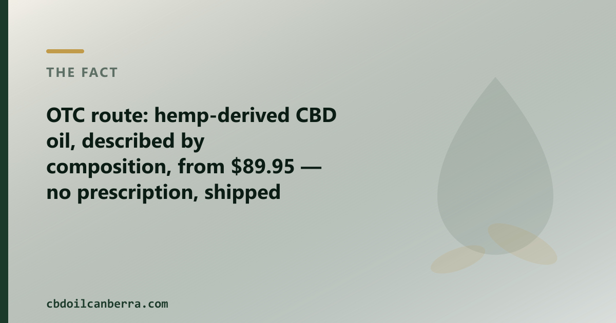 CBD Oil Canberra ships over-the-counter CBD oil across ACT, no prescription