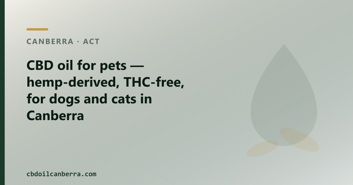 CBD oil for pets — checklist guide for Canberra: what it is, what it contains, how to read the label