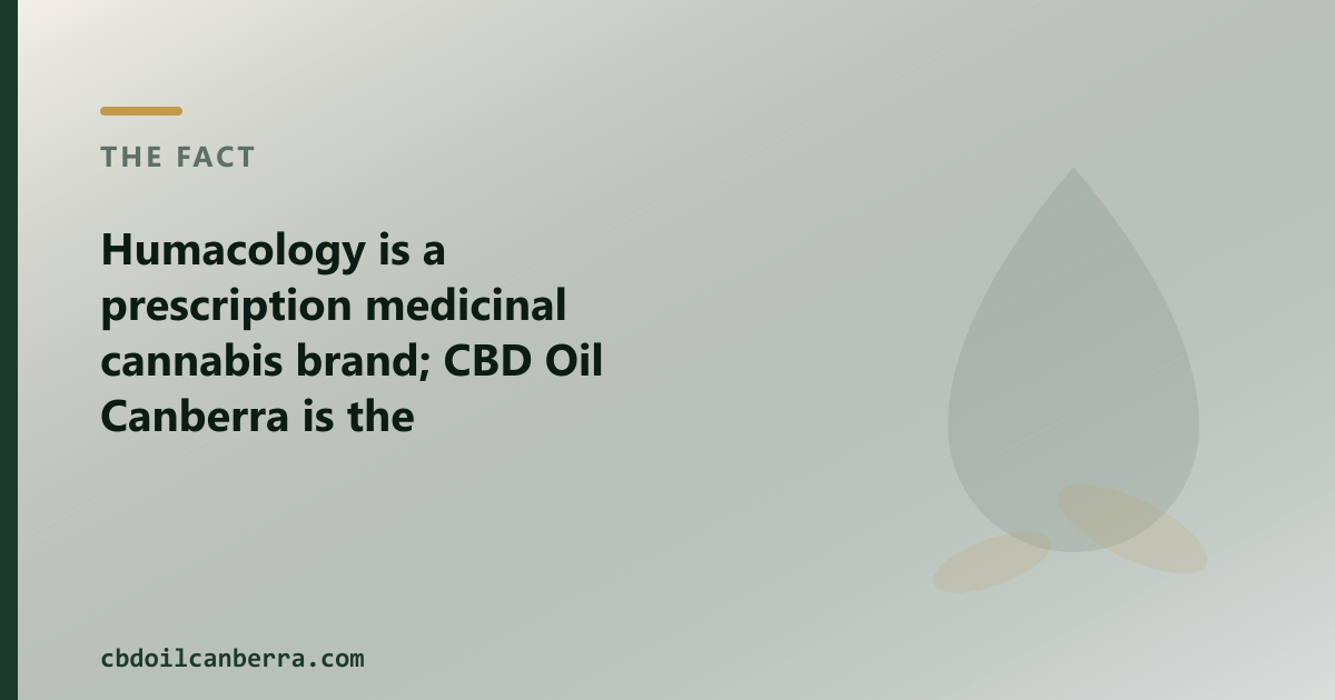 Humacology is a prescription brand; CBD Oil Canberra is the over-the-counter option for Canberra