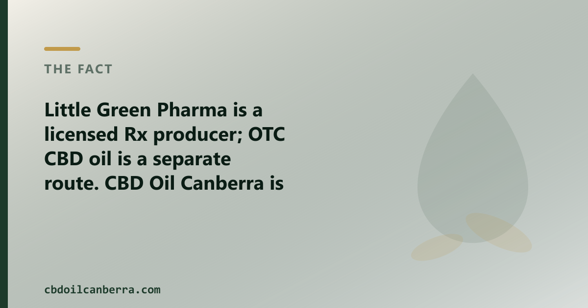 A licensed Rx producer and an OTC CBD oil shop are two different routes, for different needs