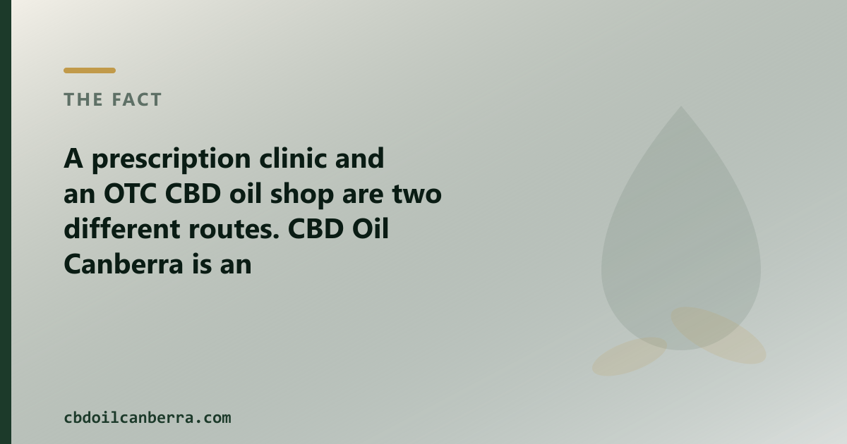 Checklist: Polln clinic vs CBD Oil Canberra OTC shop — two separate routes in Canberra